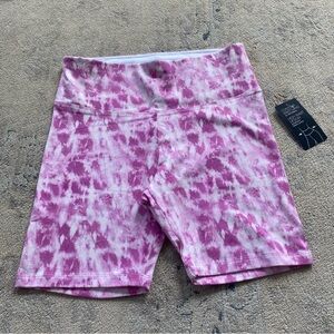 INC International Concepts High Waist Cotton Bike Shorts Medium Tie Dye Shaping